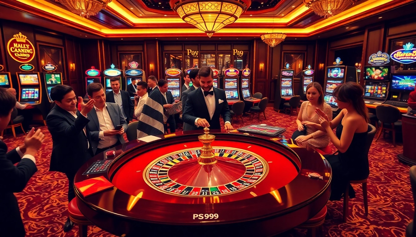 Players enjoying roulette at PS 99's luxurious casino, highlighting excitement and professional gaming.