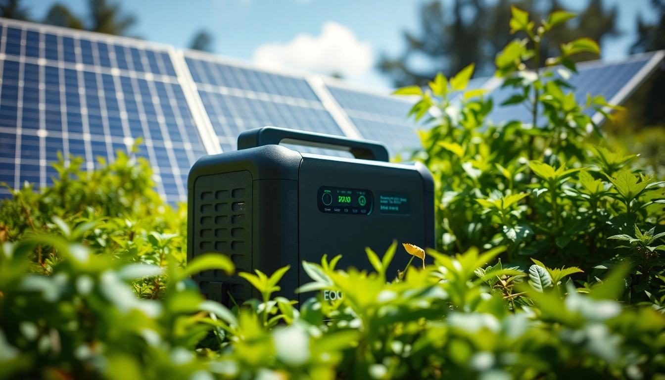 Utilizing EcoFlow portable power station amidst nature to demonstrate renewable energy solutions.
