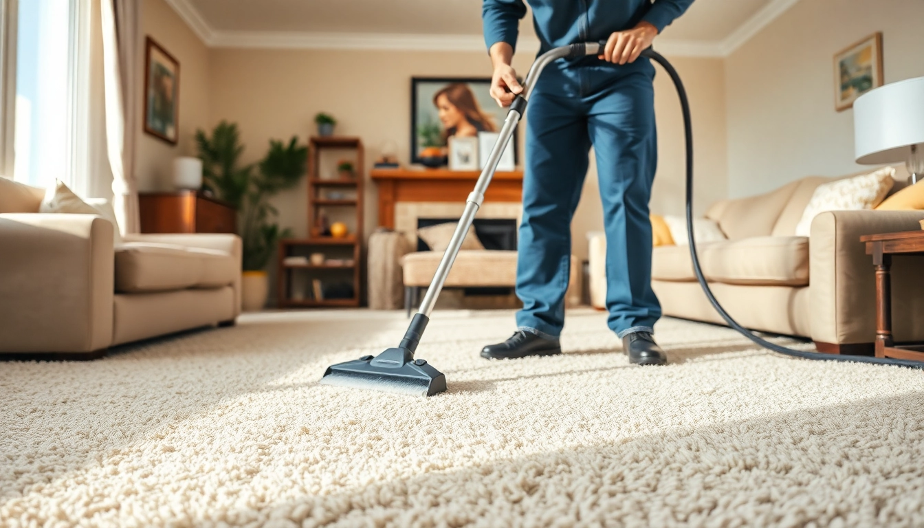 Engaging carpet cleaning lincoln ca service with a technician using modern equipment in a bright living room.