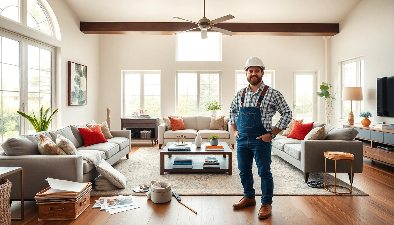 Custom home renovation contractor Austin showcasing a beautifully renovated living room with modern design elements.