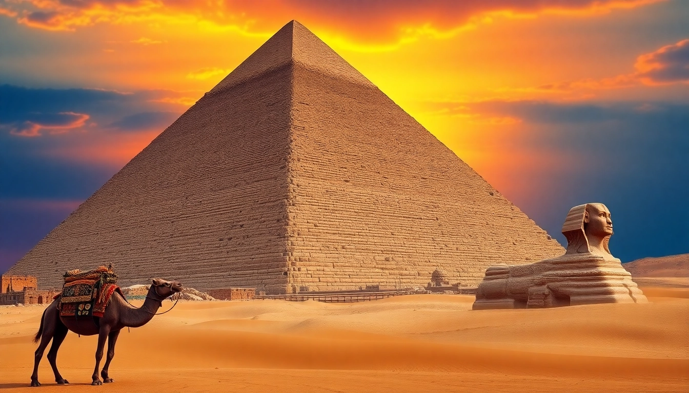 View the majestic Great Pyramid of Giza illuminated by sunset at https://piraminds.com/