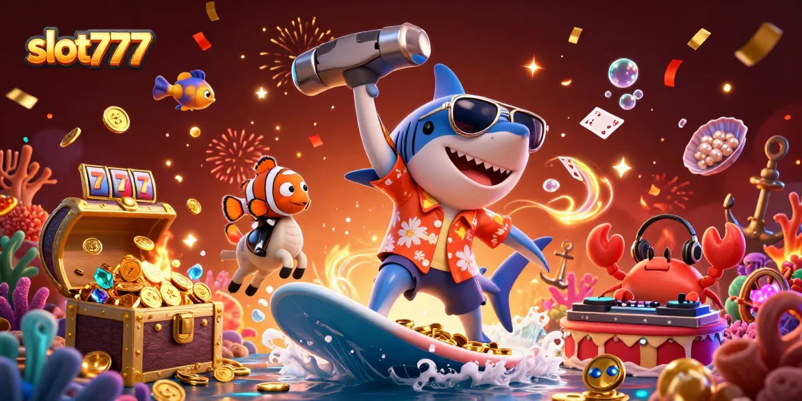 Play thrilling games at slot777 with a lively underwater scene filled with colorful characters and shiny rewards.