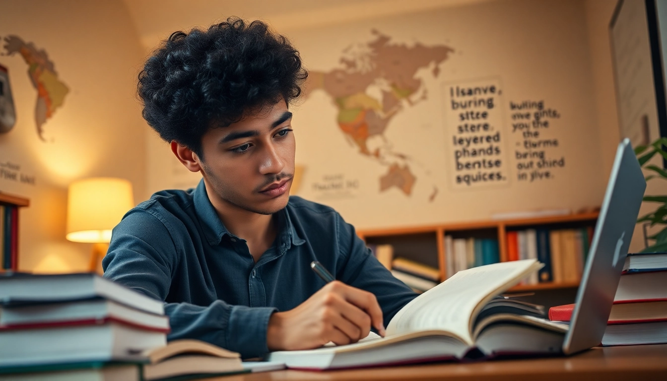 Pay someone to take GRE for me, professional student focused in a study space with books.