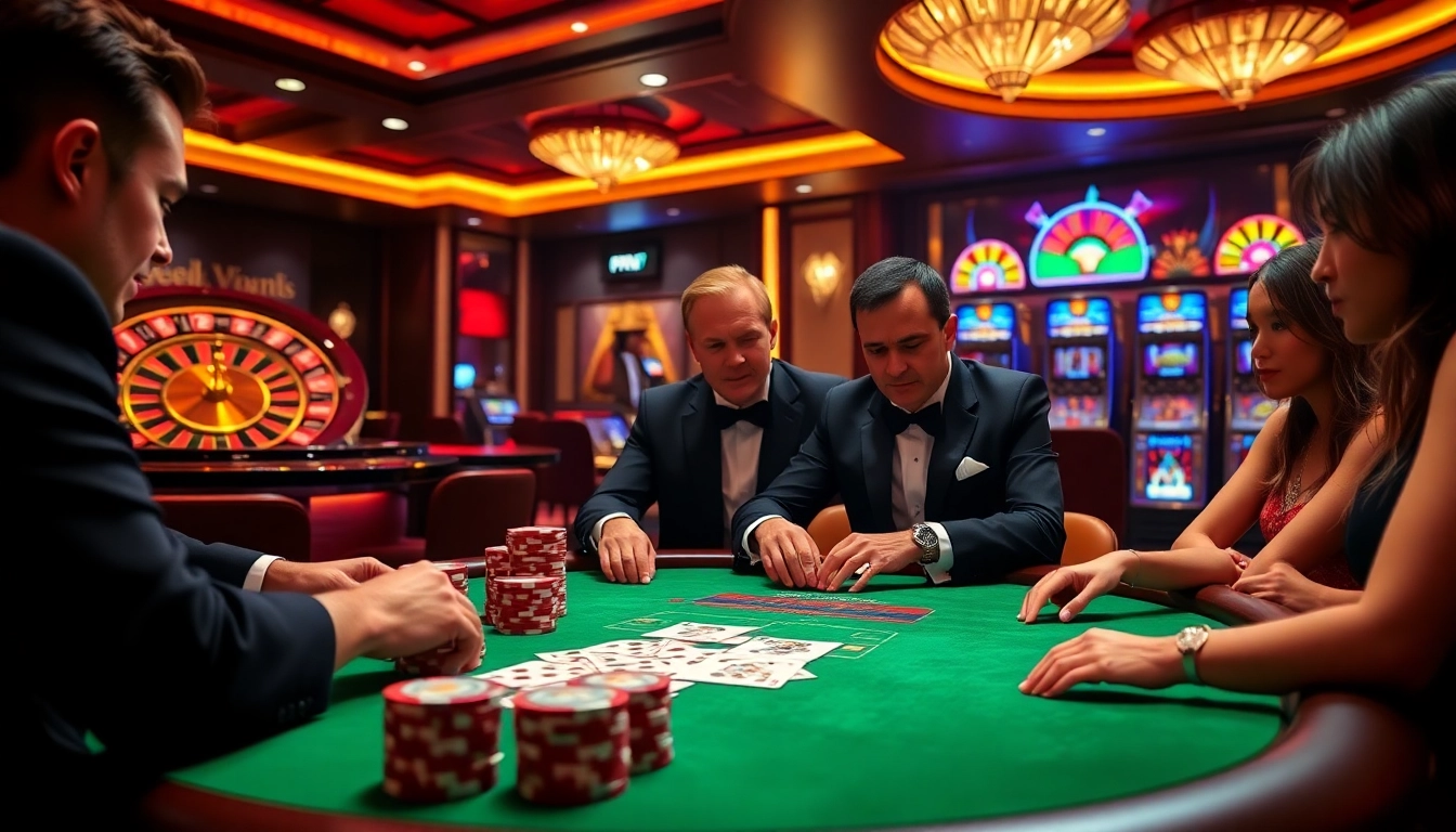 Experience excitement at MM88 with engaging poker action at a luxurious casino table.