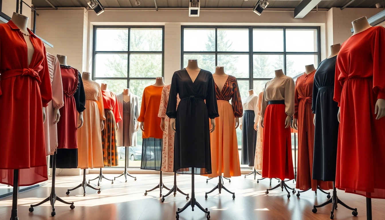 Shop vibrant women clothing showcasing trendy styles in a modern boutique setting.