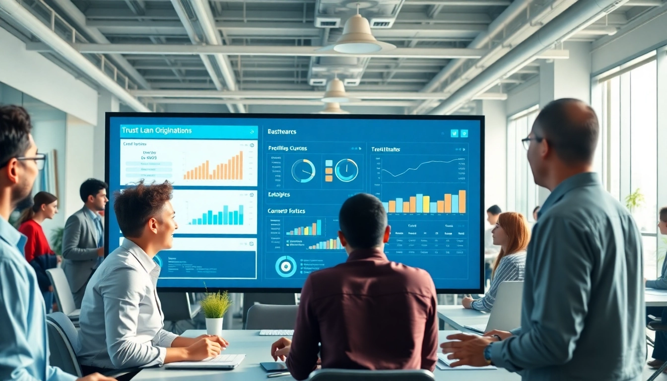Streamlined digital loan origination software interface being used in a professional office setting.