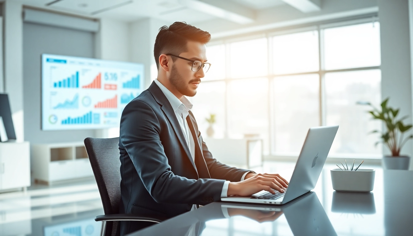 SEO specialist nz analyzing digital marketing strategies in a modern office.