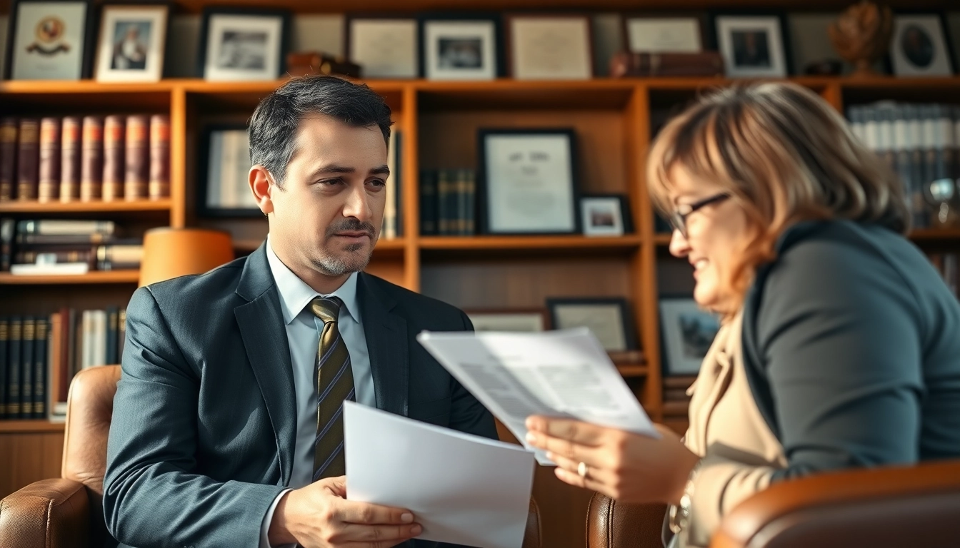Seattle Social Security Disability Lawyer meeting with a client in an inviting office environment.