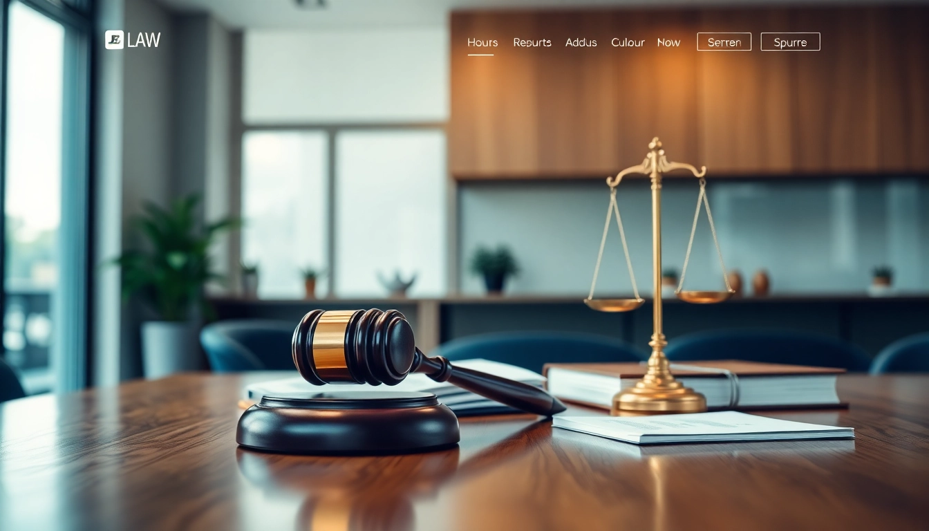Showcasing a polished law firm website design at https://www.websites.law with law-themed details and ambiance.