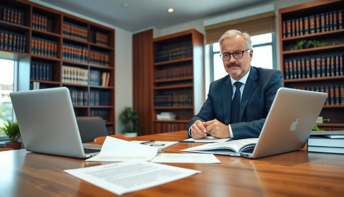 Consultation scene at https://www.fritschlawfirm.com with a lawyer and client discussing legal matters.