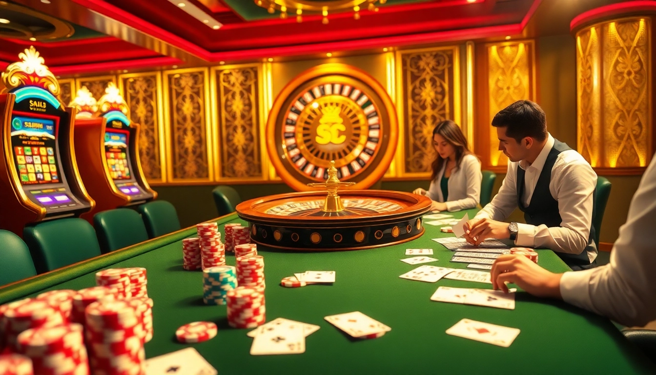 A thrilling 56WIN SALE scene featuring a casino table with cards and chips.