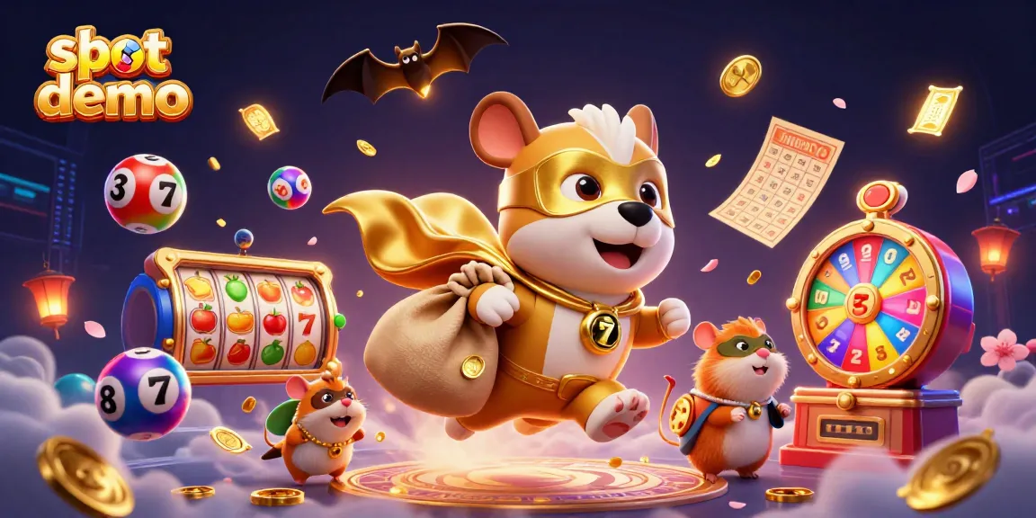 Experience high-energy slot demo with colorful elements and playful characters in a vibrant casino scene.