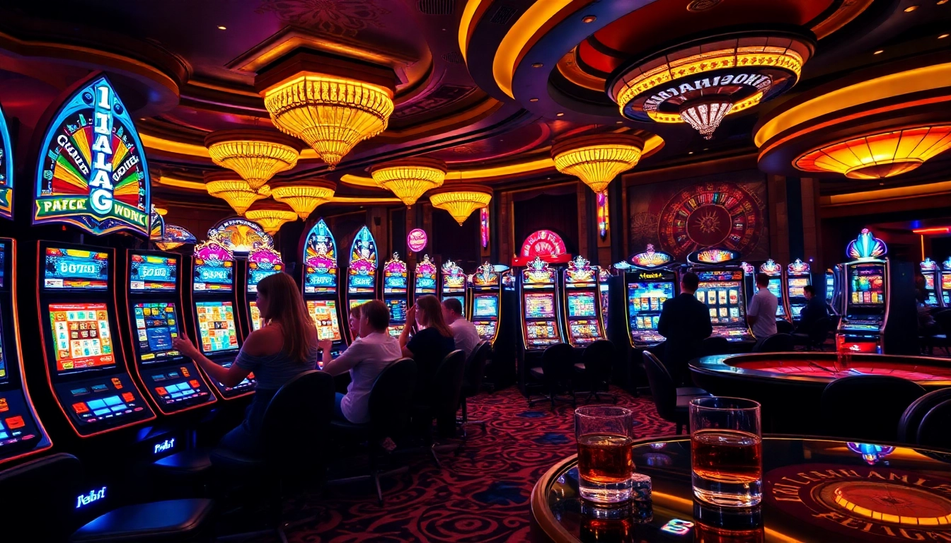 Players enjoying a vibrant pragmatic slot experience in a luxurious casino setting.