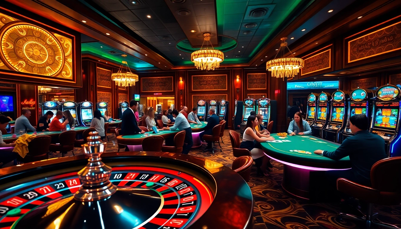 Vivez l'excitation du casino en ligne avec des joueurs aux tables de roulette et de poker vibrantes.