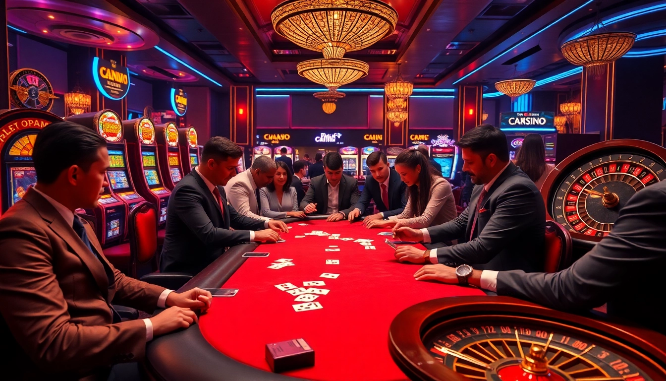 Engage in high-stakes poker at S8 with professional gamblers enjoying a vibrant casino experience.