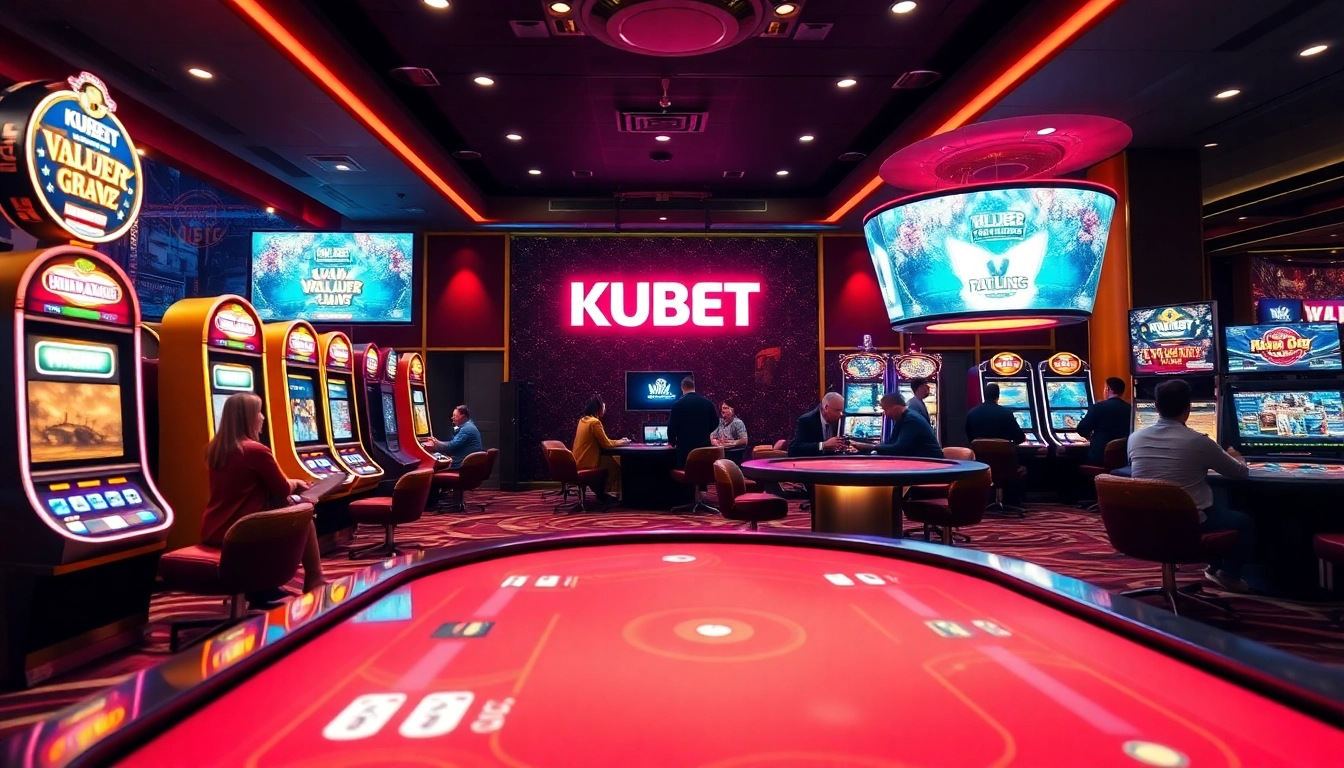 KUBET online casino atmosphere featuring luxury gaming experiences with engaged players.
