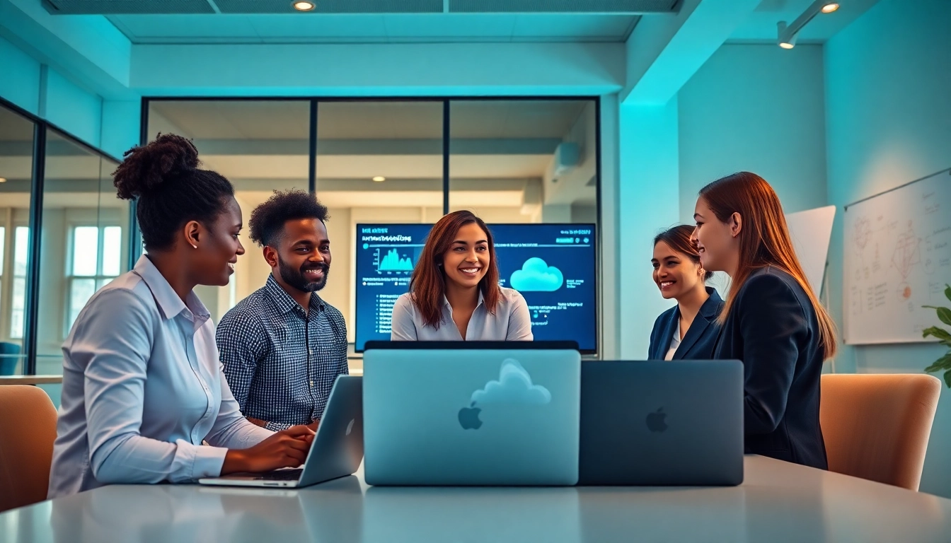 HERO Managed Services team collaborating on advanced IT solutions in a modern office.