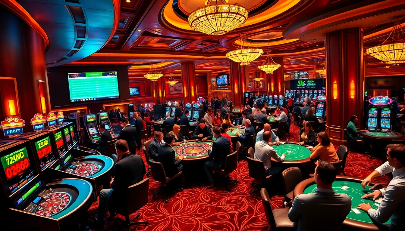 Engaging casino atmosphere featuring players enjoying 7m cn betting experiences at vibrant tables.