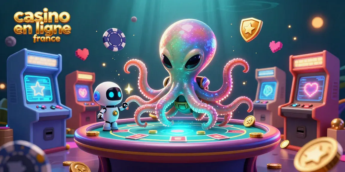 Les jeux captivants de casino en ligne France s'animent avec un poulpe extraterrestre et ses amis robots.