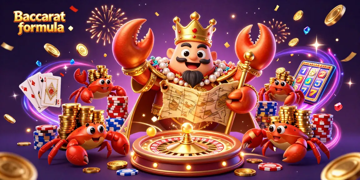 Experience the Baccarat formula amidst golden treasures and lively gameplay in this vibrant digital scene.