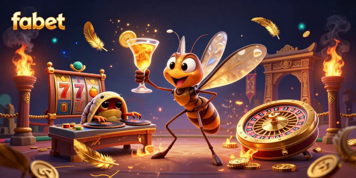 Experience the thrilling atmosphere of fabet with vibrant casino characters and golden gaming elements.