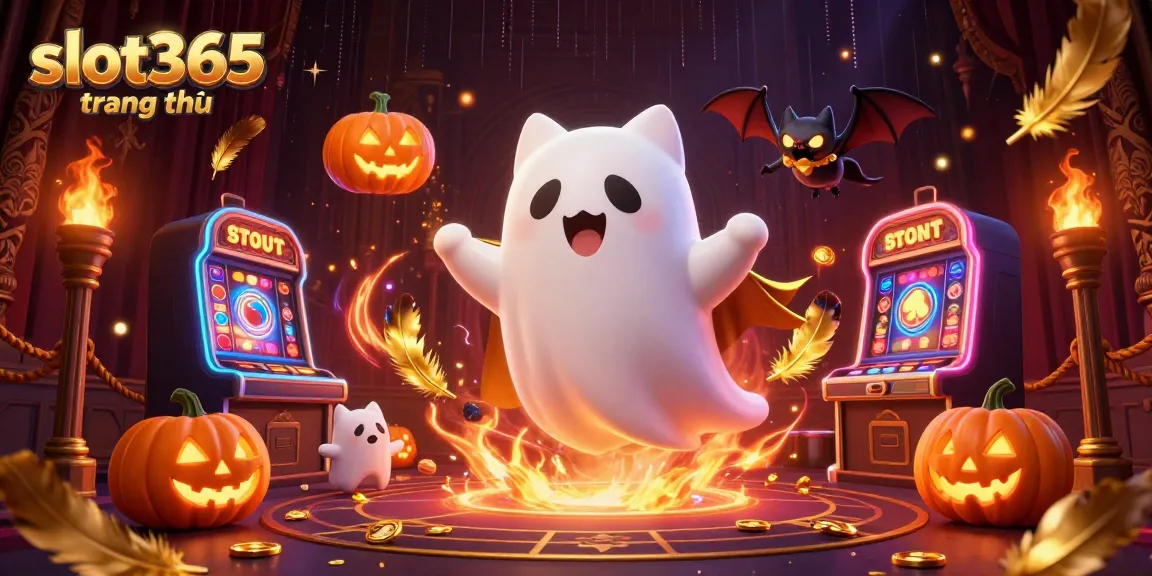 Play thrilling games at slot365 trang chủ featuring a ghost cat, vampire bat, and casino ambiance.