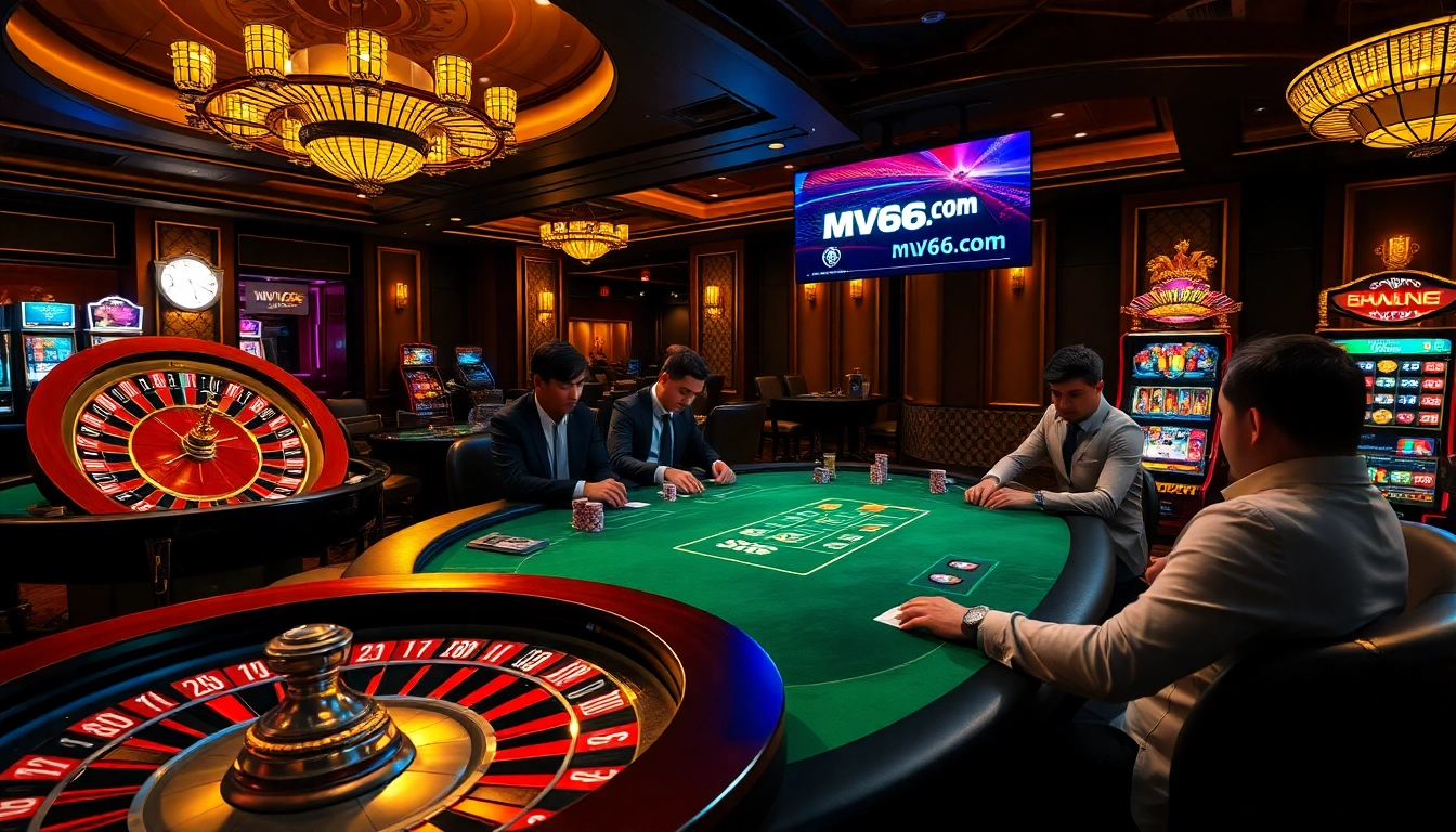 Bet on exciting poker and roulette games at MV66.com with professional players and vibrant casino atmosphere.