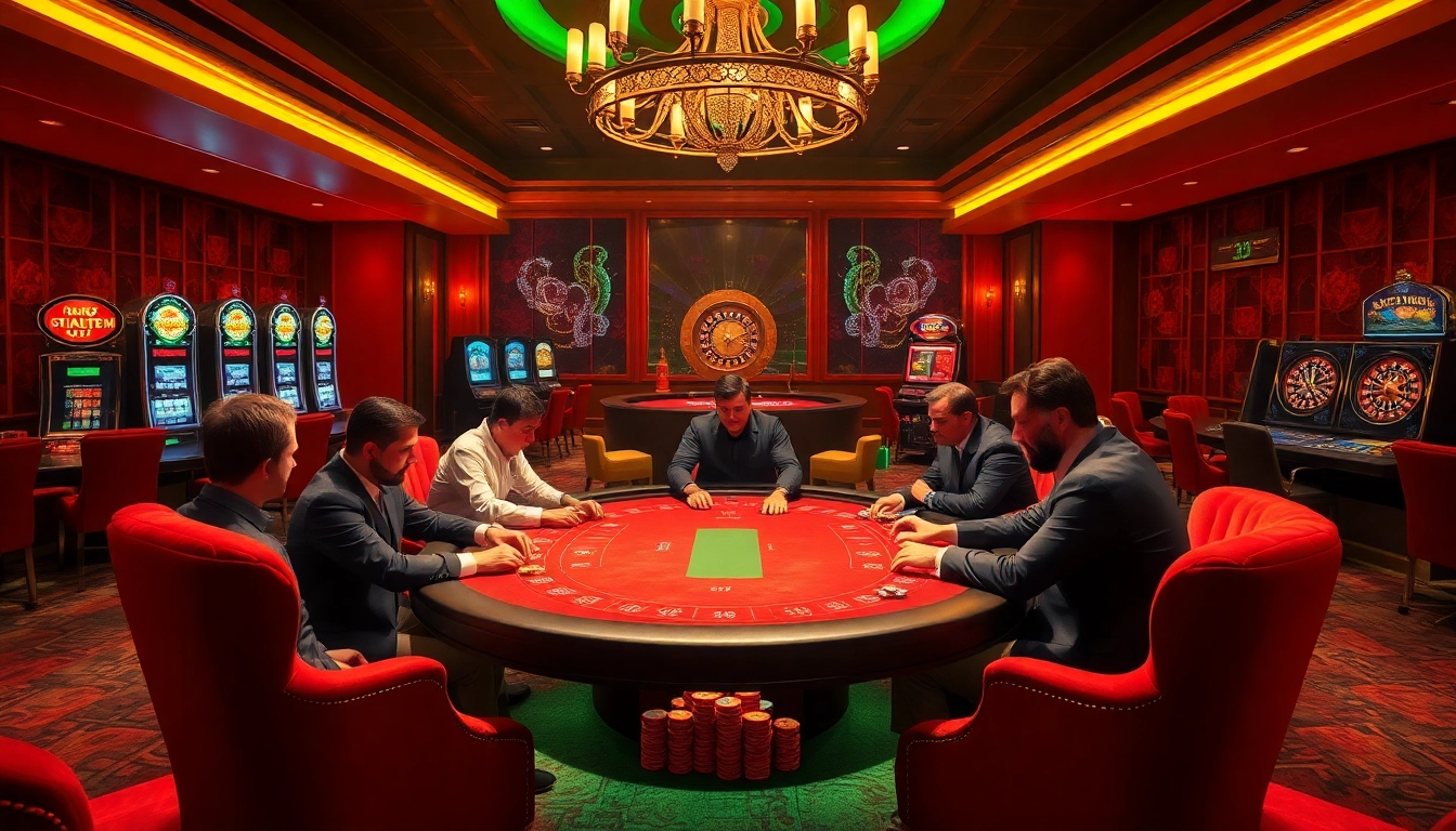 33win.com poker table with professional players in a luxurious casino setting