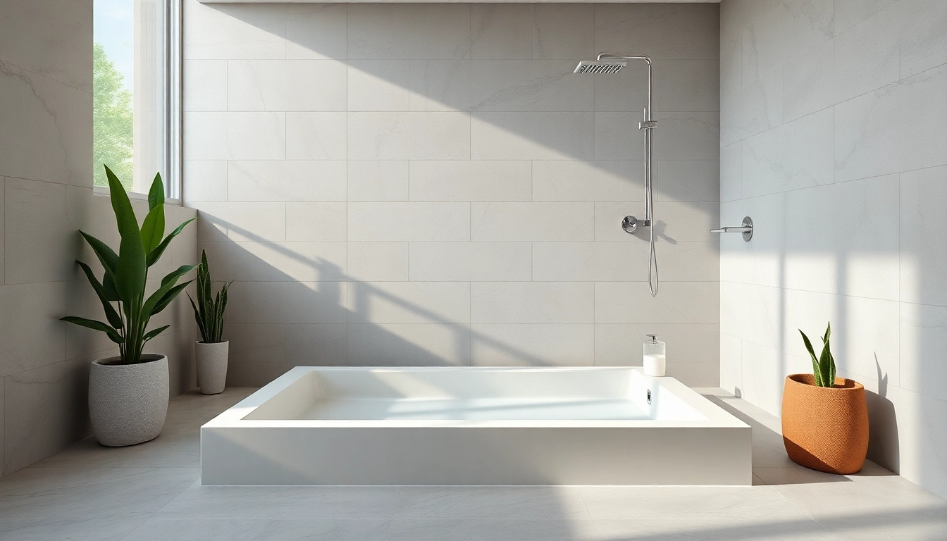Installazione di un piatto doccia elegante in un bagno moderno e minimalista.