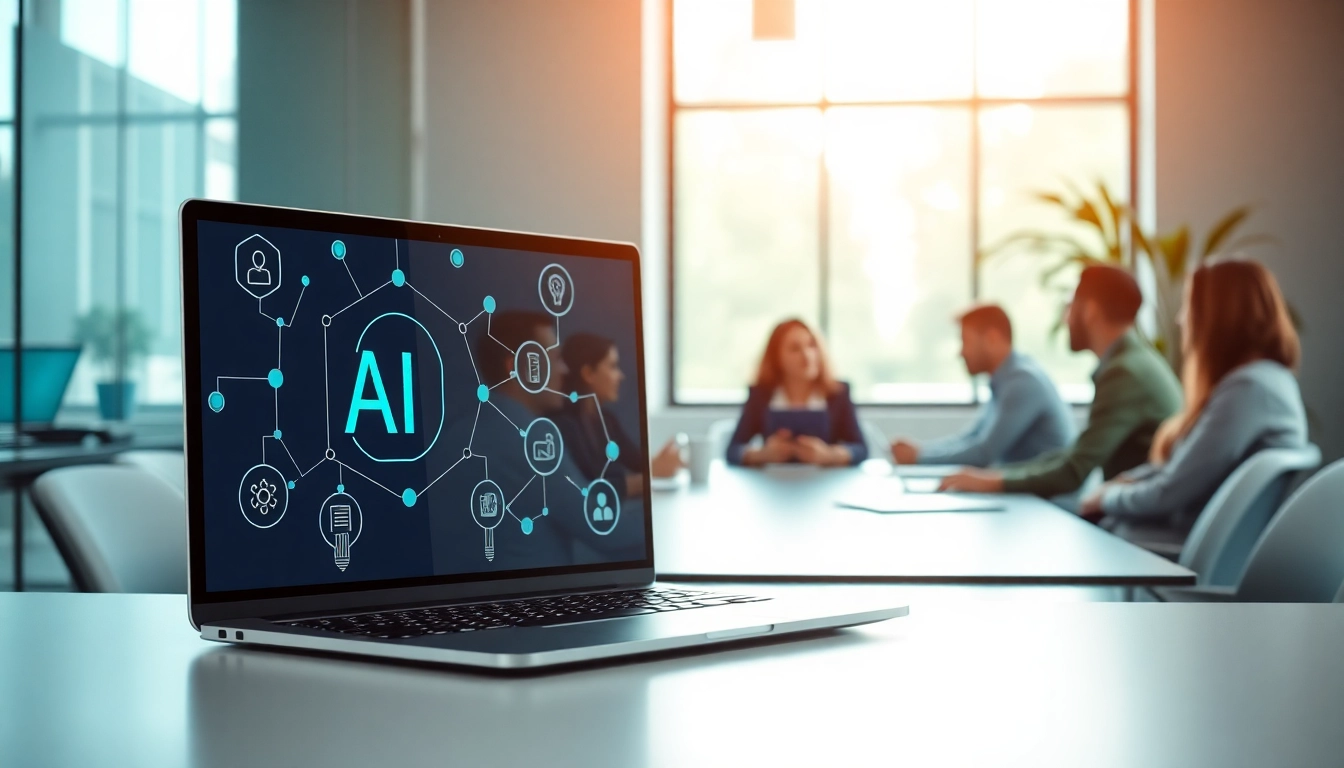 Engage with the enterprise ai assistant through a modern office setup, enhancing collaboration.