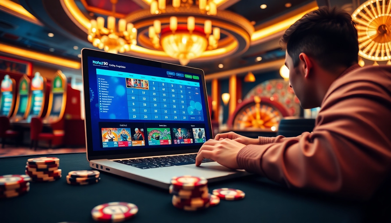 Players enjoying nohu90's online games with vibrant casino visuals and exciting betting action.