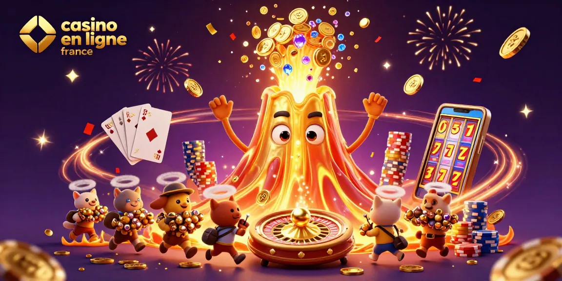 Vivez l'excitation du casino en ligne France avec notre illustration dynamique de jeux de casino.