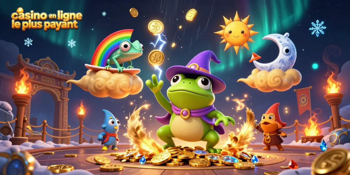 Visuel coloré capturant l'univers du casino en ligne le plus payant avec des personnages vivants.