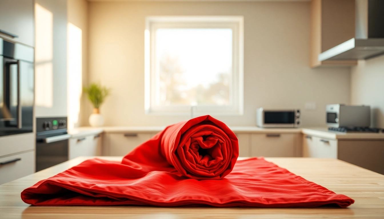 Deploying a fire blanket in a modern kitchen to enhance safety practices.