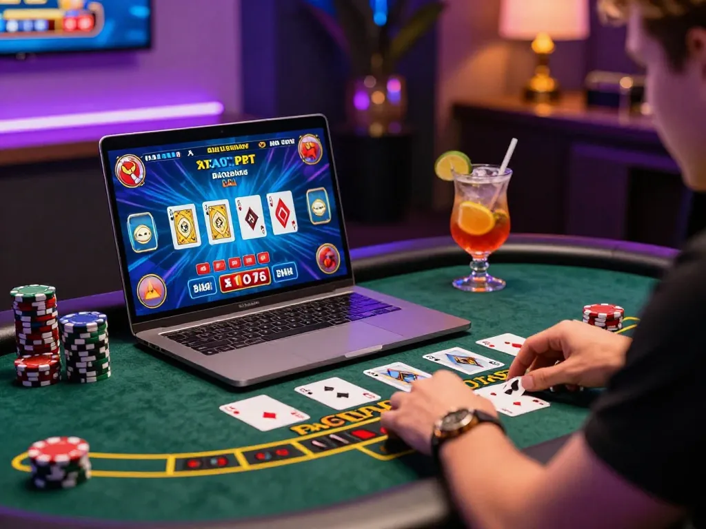Exciting baccarat gaming experience on an online platform with vibrant visuals, showcasing the popularity of 바카라사이트.