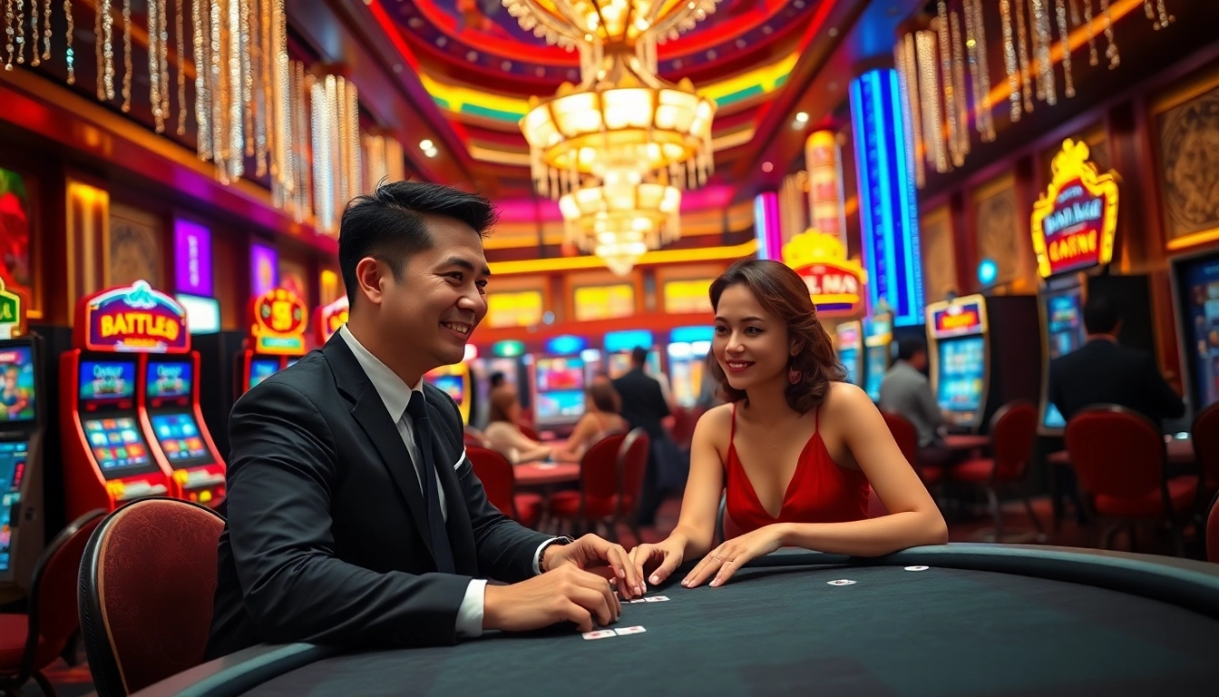 Menikmati permainan di lemacau casino dengan warna-warna ceria dan suasana meriah.