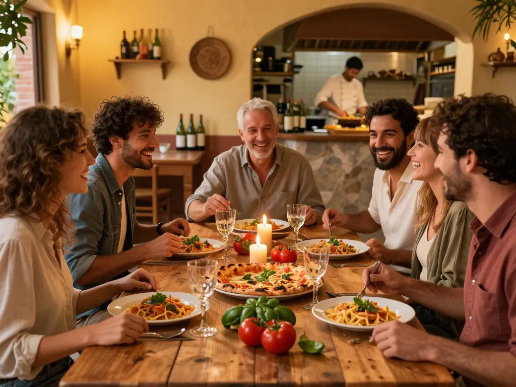 Experience the warmth of authentic Italian dining at La Osteria's Tuscan table featuring 88Pulsa dishes.