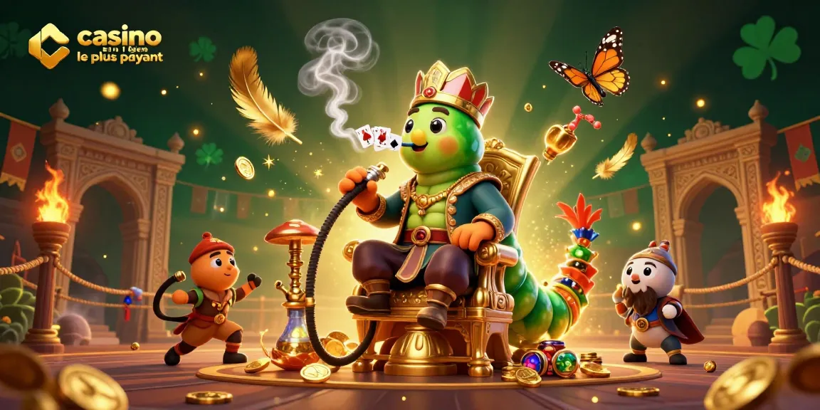Illustration animée représentant le casino en ligne le plus payant avec des motifs de poker dans une scène colorée.