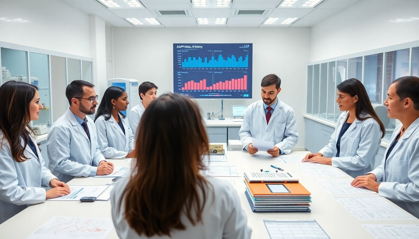 Investigating the ADAPTABLE Aspirin Study with a professional healthcare research team in a modern lab.
