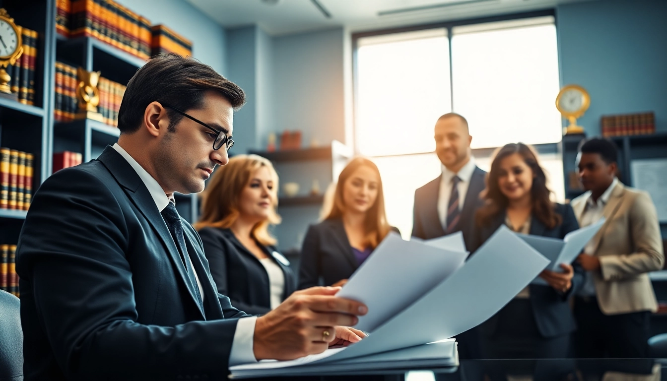 Engaged legal consultation at https://www.mainorellis.com with diverse attorneys in a professional setting.