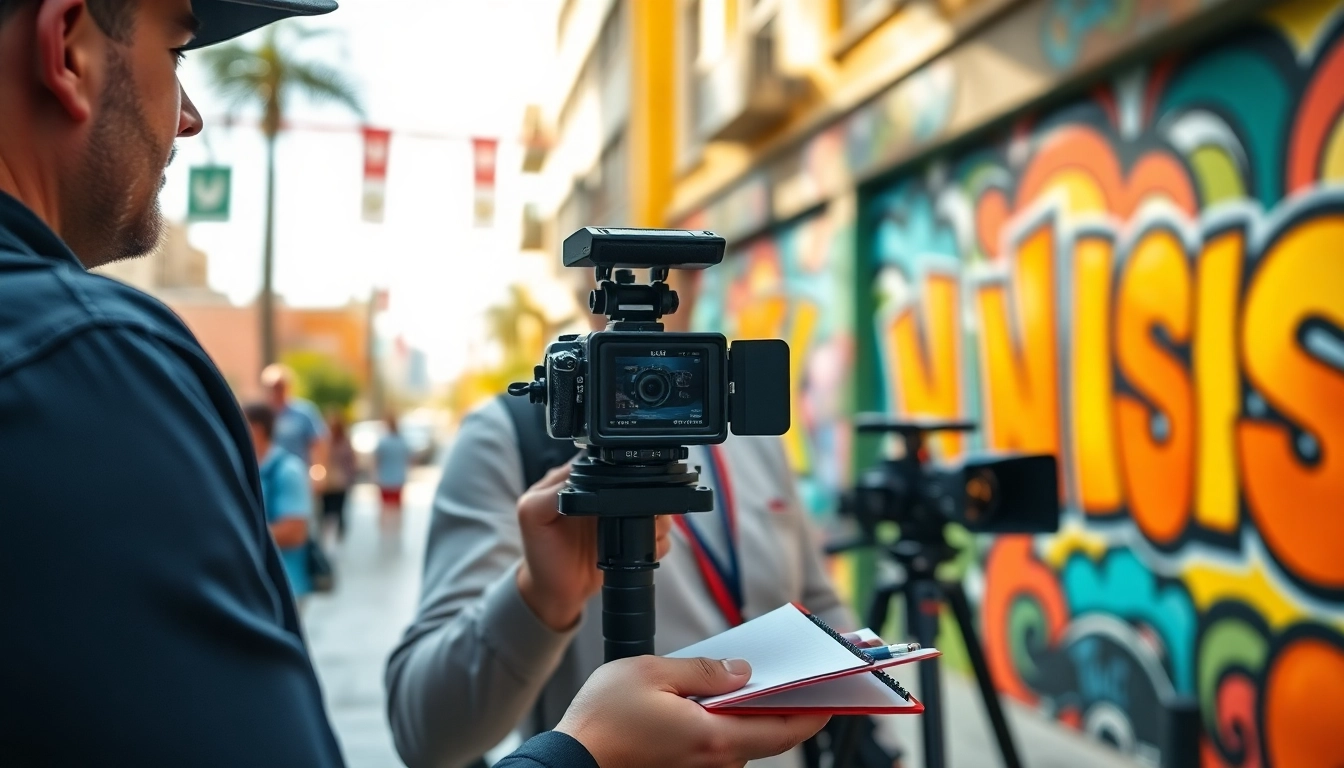 South Florida Reporter engaging with local news, showcasing vibrant street art.