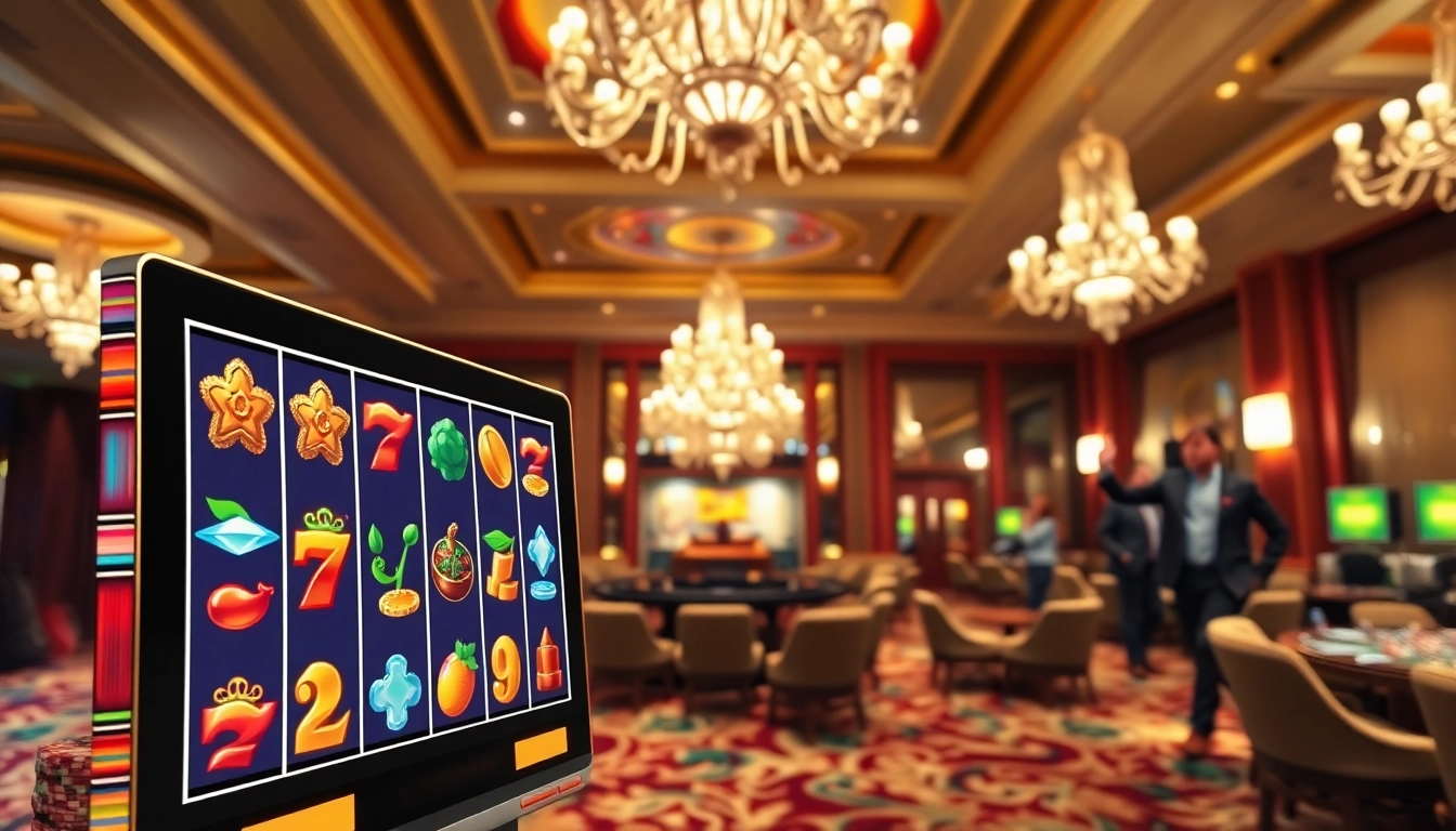 Menampilkan permainan dengan luxury138 slot yang menonjol di lingkungan kasino mewah