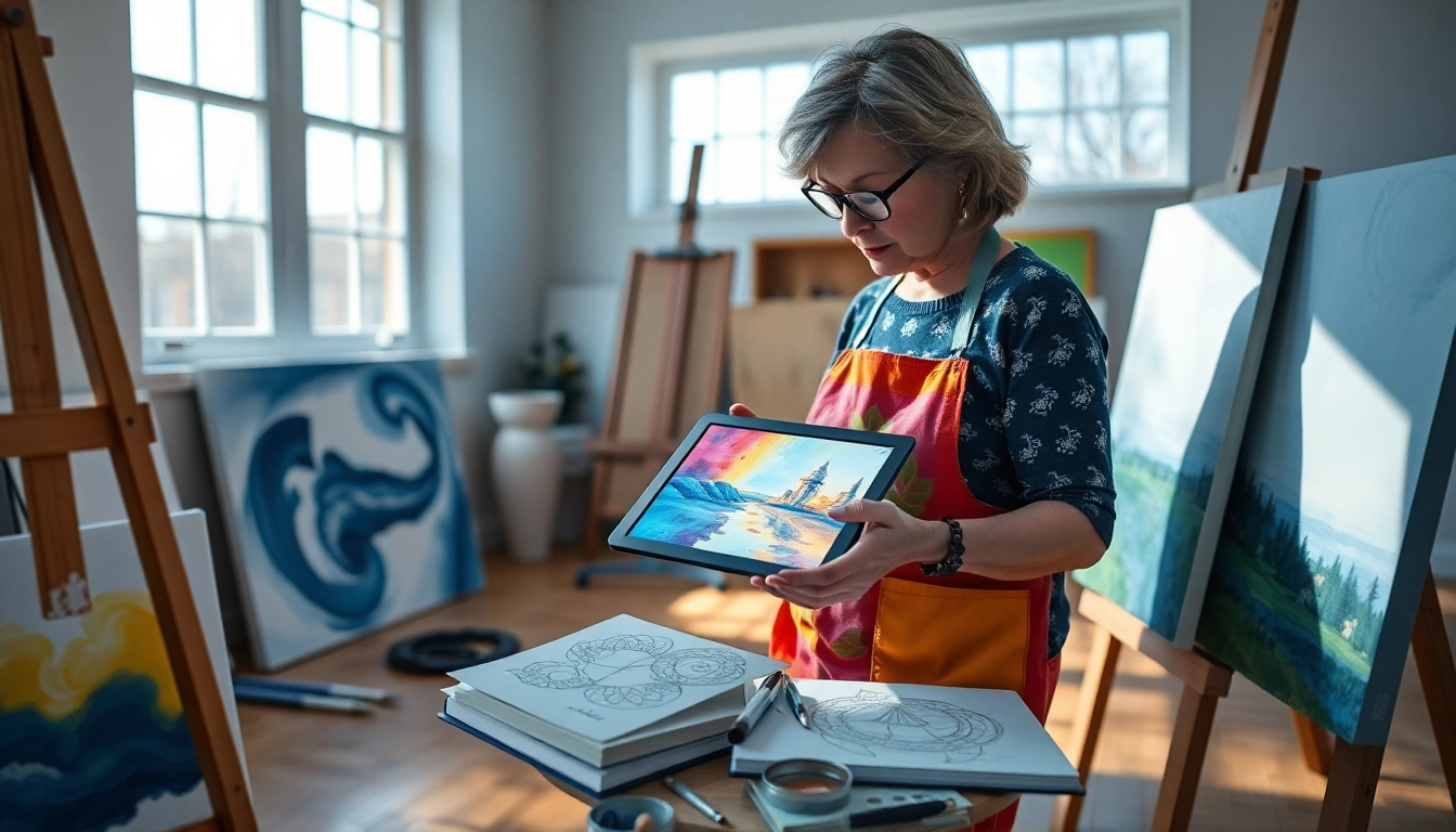Generate prompts for AI image creation with our 'image to prompt' tool in an inspiring studio setting.