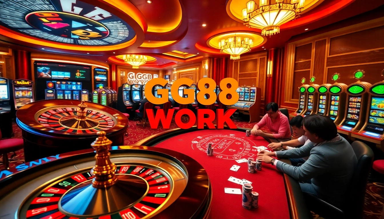 Exciting gaming moments at GG88 WORK with vibrant casino elements and lively atmosphere.