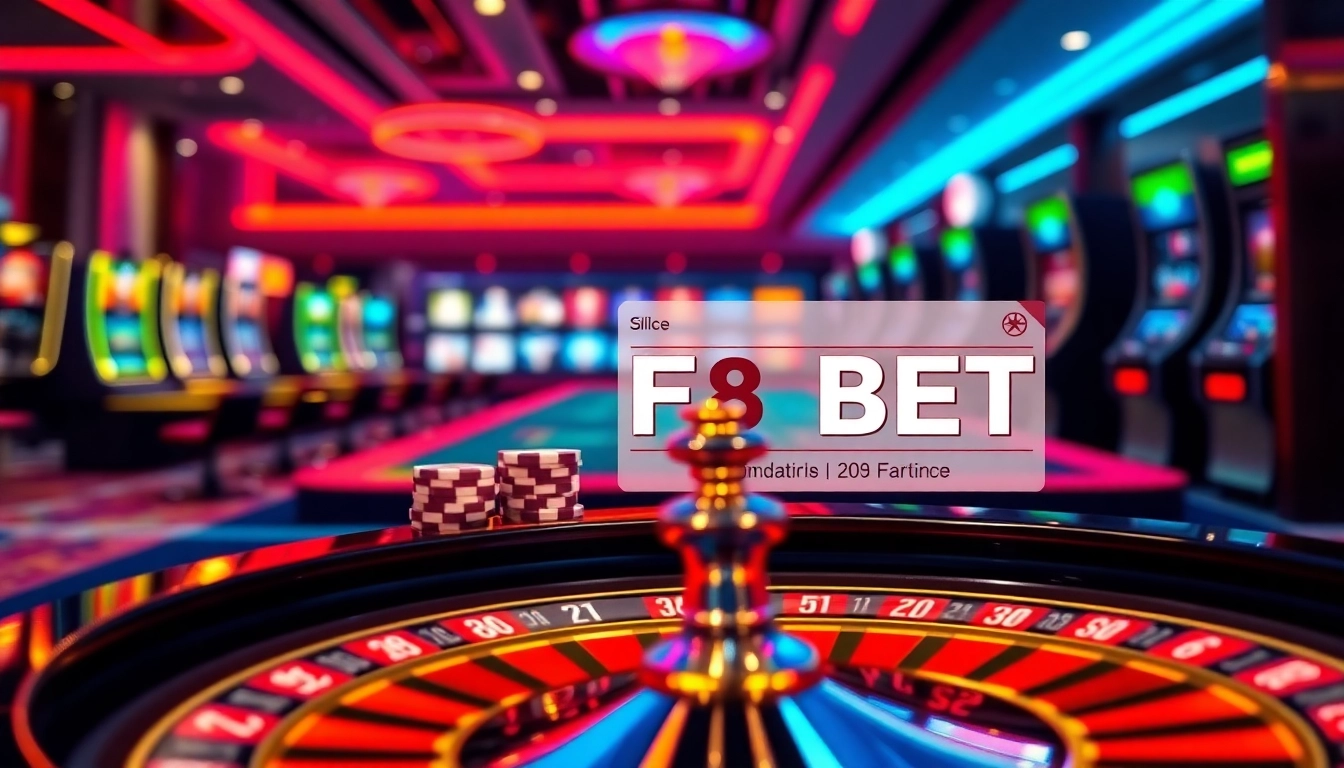 F8 BET users enjoying an exciting online gambling experience with poker chips and roulette.