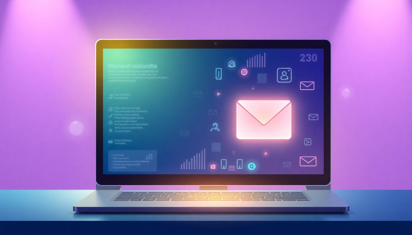 Validation d'email efficace illustrée par une interface graphique moderne analysant des données.
