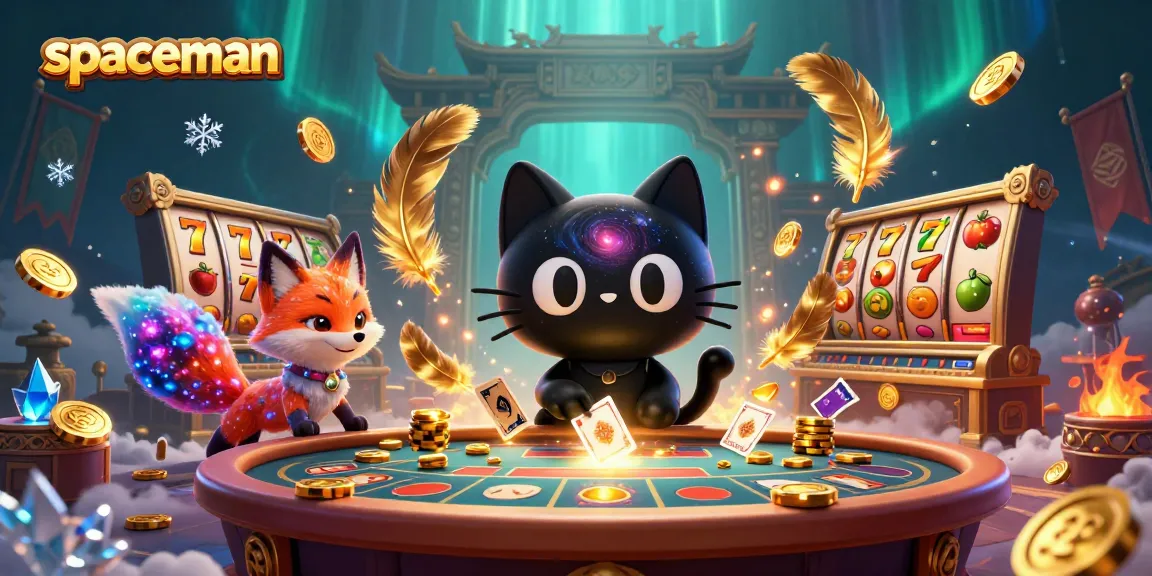 Win big with spaceman at the cosmic casino, featuring vibrant slot reels and animated characters.
