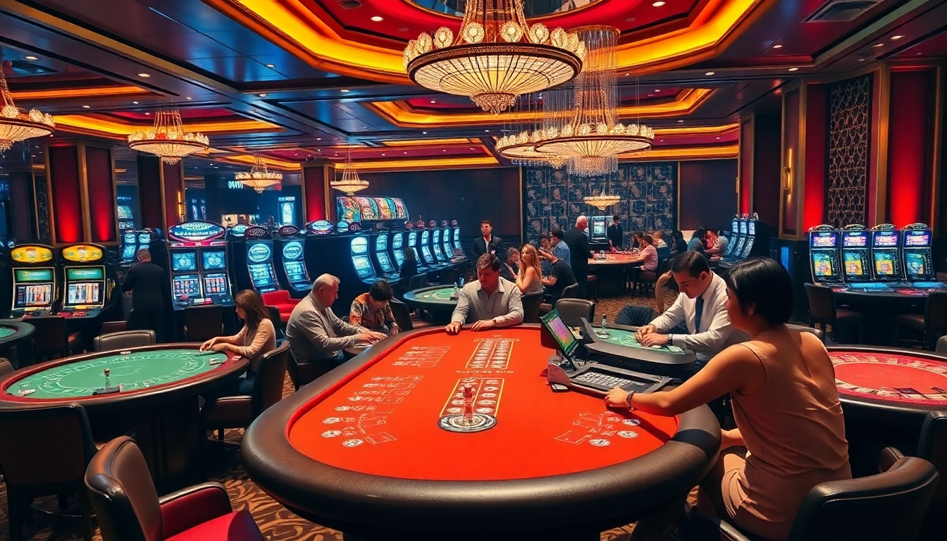Experience thrilling gameplay at Trang chủ 98win, featuring vibrant casino tables and attentive dealers.
