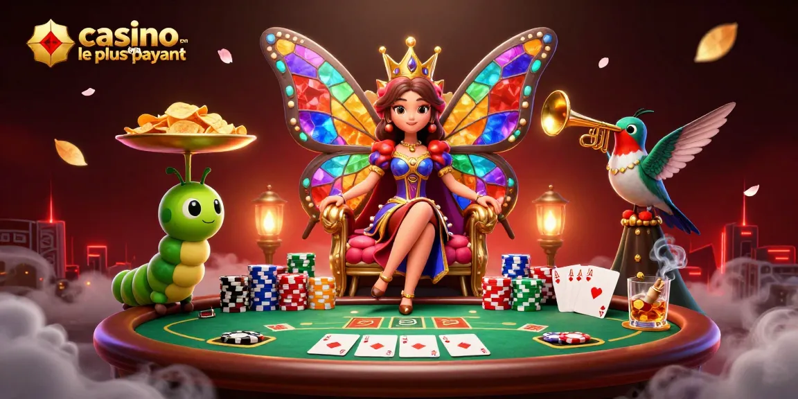 Rejoignez le casino en ligne le plus payant avec des personnages fantastiques dans une scène de poker colorée