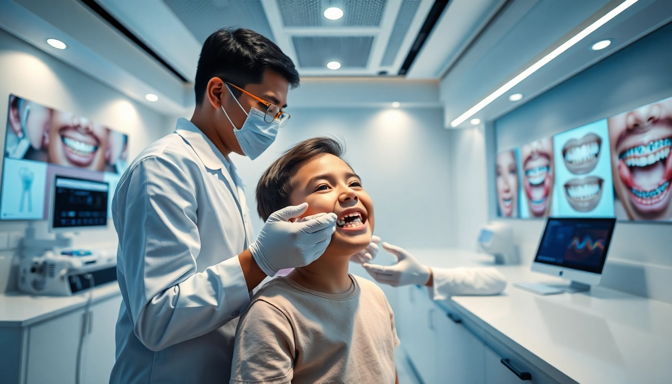 Top braces dentist in Kuala Lumpur examining a patient in a modern dental clinic.